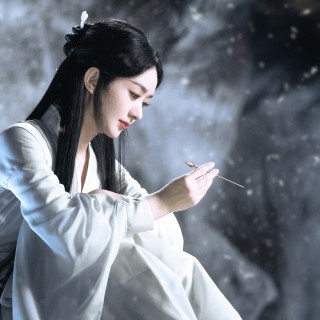 一手托腮可爱清纯美女赵丽颖碧苍王电脑壁纸-墨鱼部落格.jpg